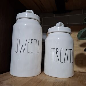 Rae Dunn White Sweets and Treats Canisters
